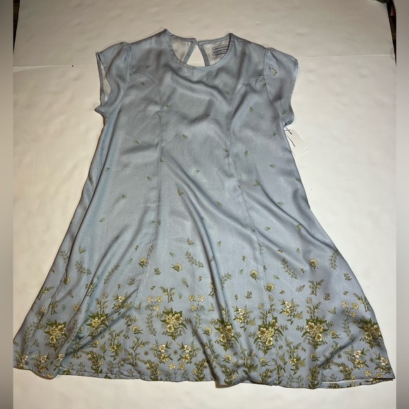 NWT Urban Outfitters Baby Blue Floral Trapeze Dress SZ XS - Picture 5 of 9